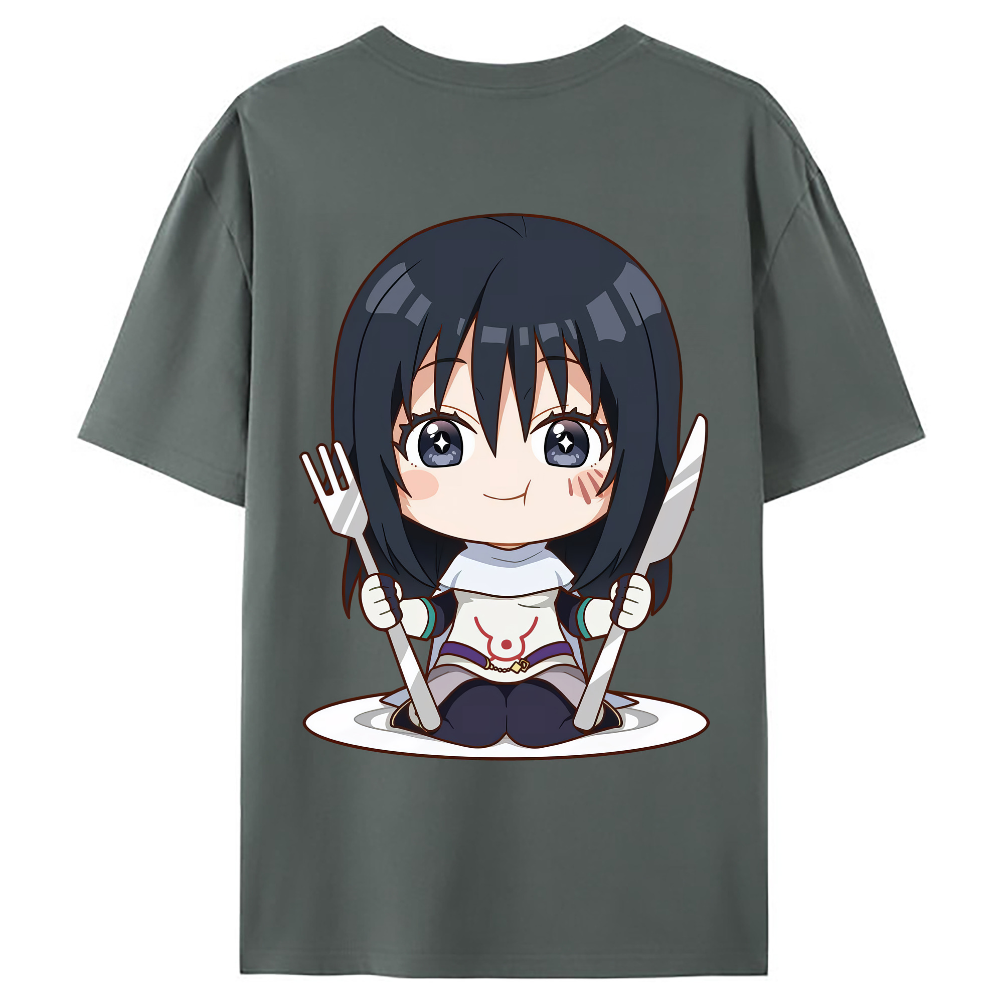 （画像用） 転スラ Regarding Reincarnated to Slime 綿100％ メンズ半袖Tシャツ（バックプリント） 通気性